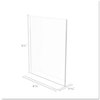 A Picture of product DEF-590801 deflecto® Stand-Up Double-Sided Sign Holder,  Plastic, 8 1/2 x 11, Clear