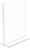 A Picture of product DEF-590801 deflecto® Stand-Up Double-Sided Sign Holder,  Plastic, 8 1/2 x 11, Clear