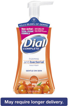 Dial Complete® Antimicrobial Foaming Hand Soap Pump Bottle,  Sea Berries, 7.5 oz Pump Bottle, 8/Carton
