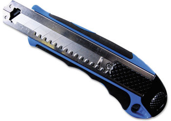 COSCO Heavy-Duty Snap Blade Utility Knife,  Four 8-Point Blades, Retractable, Blue