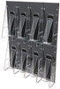 A Picture of product DEF-56201 deflecto® Stand Tall® Multi-Pocket Wall-Mount Literature Systems,  18-1/4w x 23-1/2h, Clear/Black