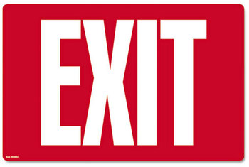 COSCO Glow-In-The-Dark Sign,  Exit, 12 x 8, Red