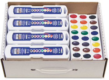 Prang® Professional Watercolors,  8 Assorted Colors,Masterpack, 36/Set