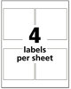 A Picture of product AVE-60504 Avery® UltraDuty® GHS Chemical Waterproof & UV Resistant Labels and 4 x White, 4/Sheet, 50 Sheets/Box