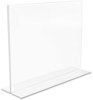 A Picture of product DEF-69301 deflecto® Stand-Up Double-Sided Sign Holder,  Plastic, 11 x 8 1/2