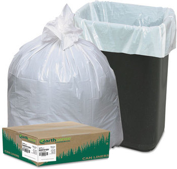 Earthsense® Commercial Linear-Low-Density Recycled Tall Kitchen Bags,  13-16gal, .8mil, 24 x 33, White, 150 Bags/Box