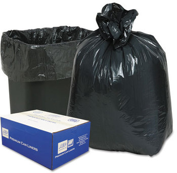 Classic Linear Low-Density Can Liners,  16gal, .6mil, 24 x 33, Black, 500/Carton