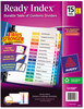 A Picture of product AVE-11197 Avery® Customizable Table of Contents Ready Index® Multicolor Dividers with Printable Section Titles TOC Tab 15-Tab, 1 to 15, 11 x 8.5, White, Traditional Color Tabs, 6 Sets