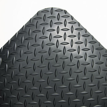 Crown Industrial Deck Plate Anti-Fatigue Mat,  Vinyl, 3' x 12', Black