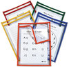 A Picture of product CLI-41610 C-Line® Reusable Dry Erase Pockets,  6 x 9, Assorted Primary Colors, 10/Pack