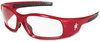 A Picture of product CRW-SR130 Crews® Swagger® SR1 Safety Glasses. Red Frame with Clear Lens.