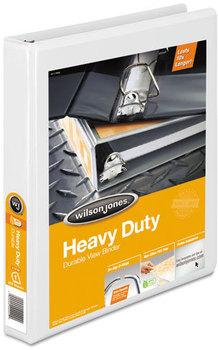 Wilson Jones® Heavy-Duty D-Ring View Binder with Extra-Durable Hinge,  1" Cap, White
