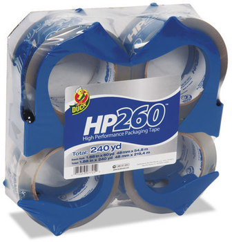 Duck® HP260 Packaging Tape with Dispenser,  1.88" x 60yds, 3" Core, 4/Pack