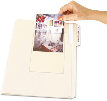 C-Line® Peel & Stick Photo Holders,  4-3/8 x 6-1/2, Clear