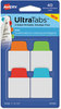 A Picture of product AVE-74761 Avery® Ultra Tabs® Repositionable Mini Tabs: 1" x 1.5", 1/5-Cut, Assorted Pastel Colors, 40/Pack