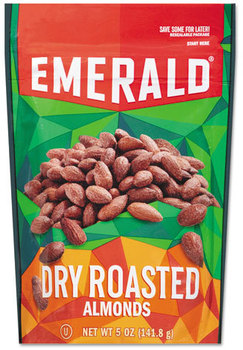 Emerald® Snack Nuts, Dry Roasted Almonds, 5 oz Pack, 6/Carton