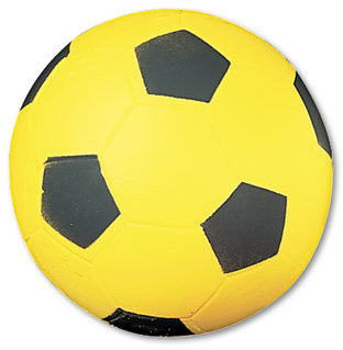 Champion Sports Coated Foam Sport Ball,  For Soccer, Playground Size, Yellow