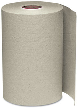 Windsoft® Nonperforated Roll Towels,  8 x 350ft, Brown, 12 Rolls/Carton