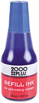 2000 PLUS® Self-Inking Refill Ink,  Blue, 0.9 oz. Bottle