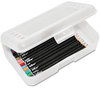 A Picture of product AVT-34104 Advantus® Gem™ Pencil Box,  Clear, 8 1/2 x 5 1/2 x 2 1/2