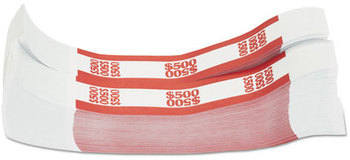 Coin-Tainer® Currency Straps,  Red, $500 in $5 Bills, 1000 Bands/Pack