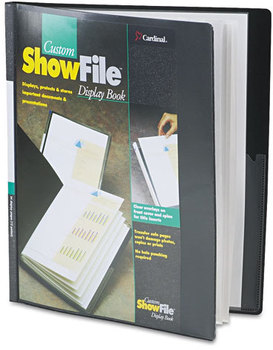 Cardinal® ShowFile™ Presentation Book with Custom Cover Pocket,  12 Letter-Size Sleeves, Black