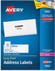 A Picture of product AVE-5962 Avery® Easy Peel® White Address Labels with Sure Feed® Technology w/ Laser Printers, 1.33 x 4, 14/Sheet, 250 Sheets/Box