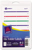 A Picture of product AVE-05215 Avery® Printable 4" x 6" - Permanent File Folder Labels 0.69 3.44, White, 7/Sheet, 36 Sheets/Pack, (5215)