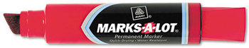 Avery® MARKS A LOT® Extra-Large Desk-Style Permanent Marker Extra-Broad Chisel Tip, Red (24147)