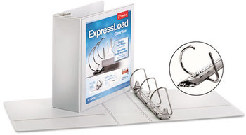 Cardinal® ExpressLoad™ ClearVue™ Locking D-Ring Binder,  3" Cap, 11 x 8 1/2, White