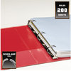 A Picture of product WLJ-363141797 Wilson Jones® Heavy-Duty Round Ring View Binder with Extra-Durable Hinge,  1" Cap, Red