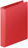 A Picture of product WLJ-363141797 Wilson Jones® Heavy-Duty Round Ring View Binder with Extra-Durable Hinge,  1" Cap, Red