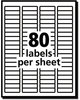 A Picture of product AVE-5167 Avery® Easy Peel® White Address Labels with Sure Feed® Technology w/ Laser Printers, 0.5 x 1.75, 80/Sheet, 100 Sheets/Box