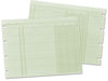 A Picture of product WLJ-G103 Wilson Jones® Columnar Loose Sheets,  Three Column, 9-1/4 x 11-7/8 , 100 Loose Sheets/Pack, Green