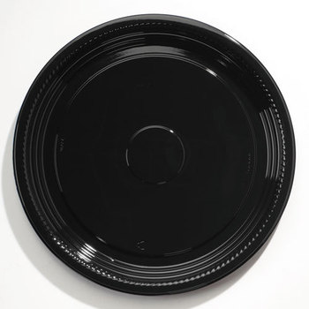 WNA Caterline® Casuals™ Thermoformed Platters,  PET, Black, 16" Diameter