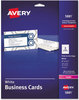 A Picture of product AVE-5881 Avery® Printable Microperforated Business Cards with Sure Feed® Technology Print-to-the-Edge Microperf w/Sure Color Laser, 2x3.5, White, 160 8/Sheet,20 Sheets/PK
