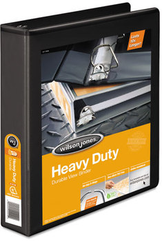 Wilson Jones® Heavy-Duty D-Ring View Binder with Extra-Durable Hinge,  1 1/2" Cap, Black