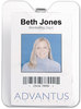 A Picture of product AVT-75457 Advantus® ID Badge Holders with Clip,  Vertical, 3w x 4h, Clear, 50/Pack