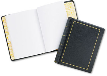 Wilson Jones® Looseleaf Corporation Minute Book,  Black Leather-Like Cover, 250 Unruled Pages, 8 1/2 x 11