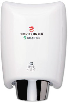 WORLD DRYER® SMARTdri Hand Dryer,  Aluminum, White