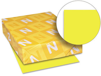 Neenah Paper Astrobrights® Colored Paper,  24lb, 8-1/2 x 11, Lift-Off Lemon, 500 Sheets/Ream