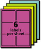 A Picture of product AVE-6482 Avery® High-Visibility ID Labels High-Vis Removable Laser/Inkjet w/ Sure Feed, 3.33 x 4, Neon, 72/PK