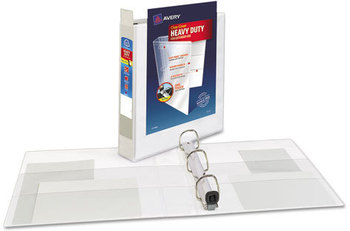 Avery® Heavy-Duty View Binder with DuraHinge® and One Touch EZD® Rings 3 1.5" Capacity, 11 x 8.5, White