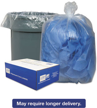 Classic Clear Linear Low-Density Can Liners,  56gal, .9 Mil, 43 x 47, Clear, 100/Carton