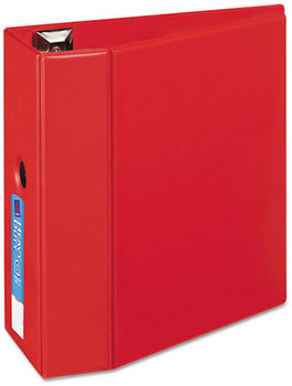 Avery® Heavy-Duty Non-View Binder with DuraHinge® and One Touch EZD® Rings Locking Thumb Notch, 3 5" Capacity, 11 x 8.5, Red