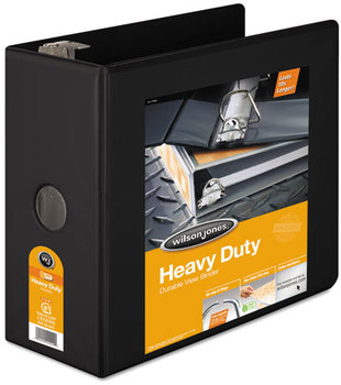 Wilson Jones® Heavy-Duty D-Ring View Binder with Extra-Durable Hinge,  5" Cap, Black