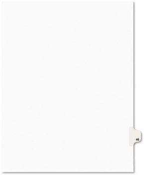 Avery® Preprinted Legal Exhibit Index Tab Dividers with Black and White Tabs,  Title: 46, Letter, White, 25/Pack