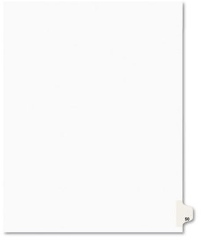 Avery® Preprinted Legal Exhibit Index Tab Dividers with Black and White Tabs,  Title: 50, Letter, White, 25/Pack