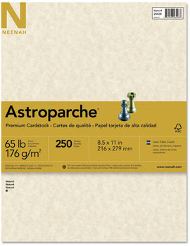 Neenah Paper Astroparche® Cover Stock,  65 lbs., 8-1/2 x 11, Natural, 250 Sheets/Pack