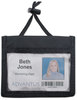 A Picture of product AVT-75452 Advantus® ID Badge Holders With Convention Neck Pouch,  Horizontal, 4 x 2 1/4, Black, 12/Pack